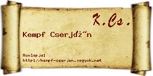 Kempf Cserjén névjegykártya